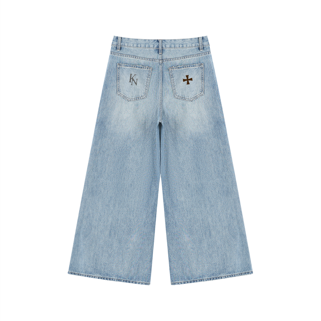 W. Distressed Wide Leg.