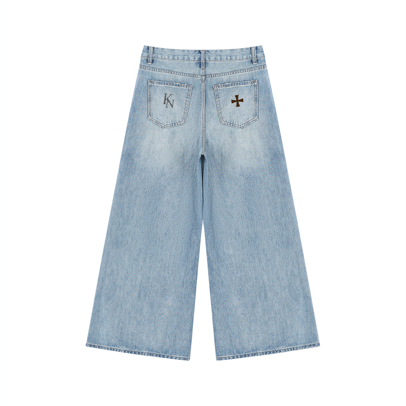 W. Distressed Wide Leg.